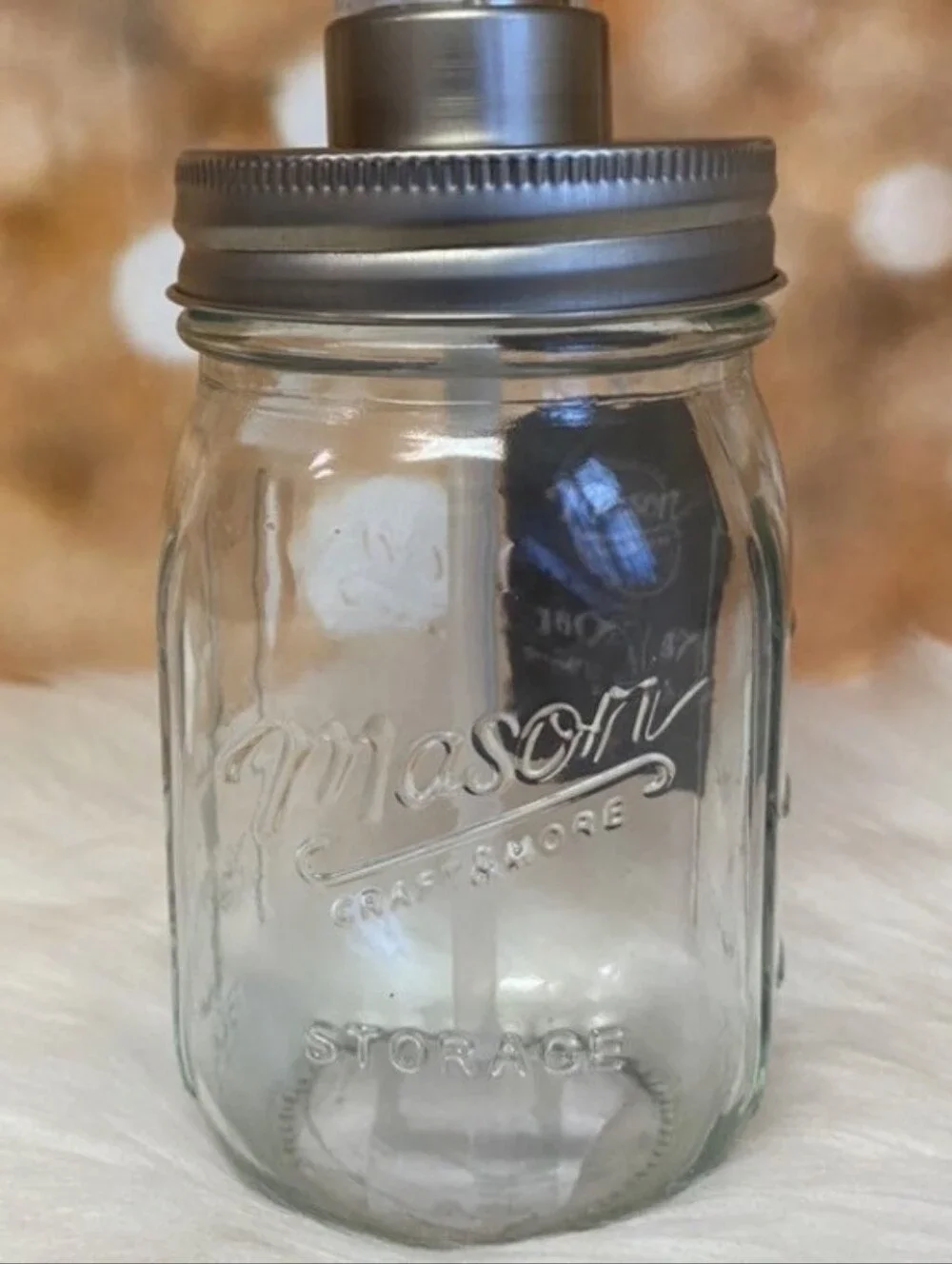 Americana Mason Craft and More Mason Jar Clear Soap Or Lotion Dispenser